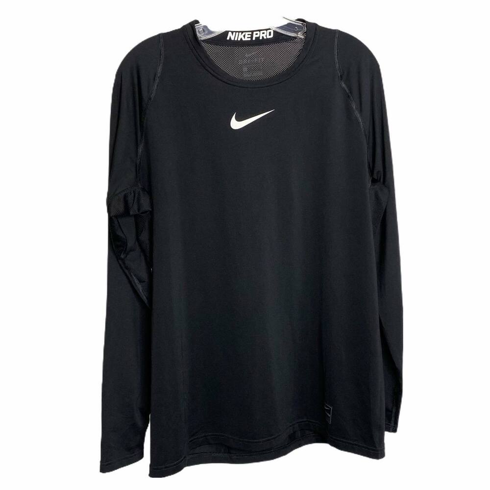 Nike‎ Pro Dri-FIT Womens Long Sleeve Training Top Black Compression Shirt Small